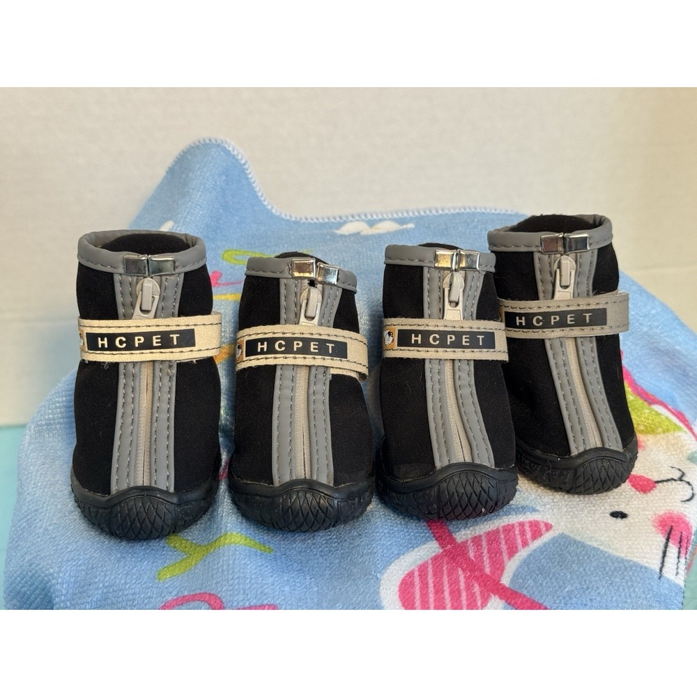 Dog Shoes Paw Protection ‎ Boots Qumypets Reflective Rubber Sole Size 4.